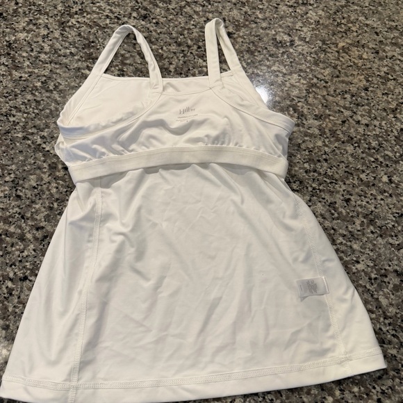 J.Jill Fit Tranquility Cami White Built-In Bra Tank Top Size Small | Athleisure - Picture 6 of 8
